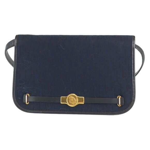 DIOR Vintage Navy Leather Shoulder Bag - Picture 1 of 7
